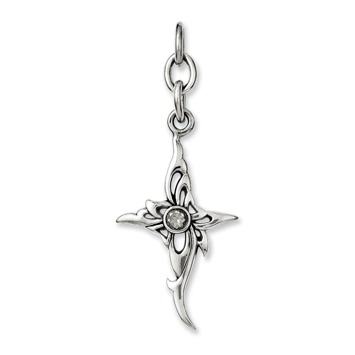 Cross CZ Interchangeable Charm Pendant in 316 Stainless Steel
