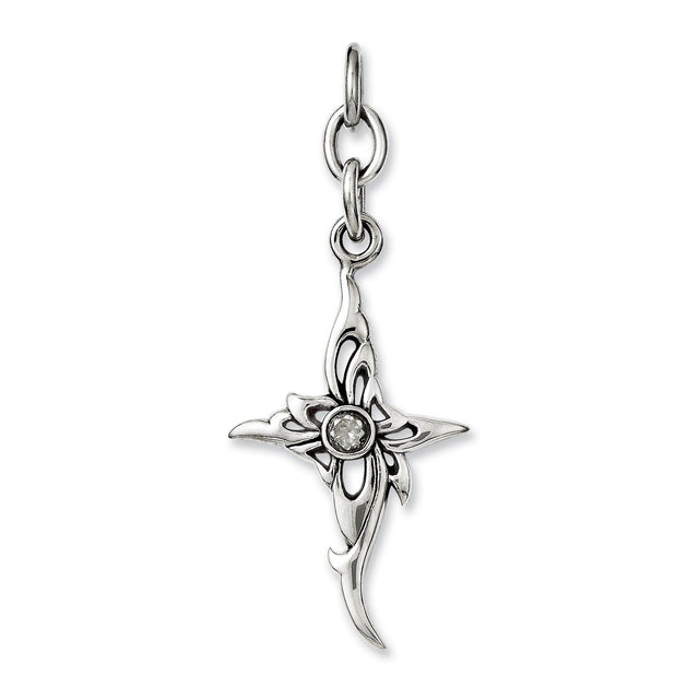 Cross CZ Interchangeable Charm Pendant in 316 Stainless Steel