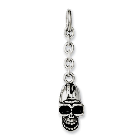 Skull Interchangeable Charm Pendant in Real 316 Stainless Steel