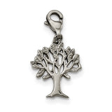 Polished Tree Of Life Clip-On Charm Pendant in Real 316 Stainless Steel