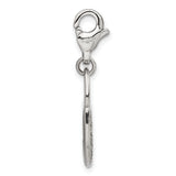Polished and Crystal Lock Lobster Clasp Charm Pendant in Real 316 Stainless Steel