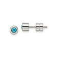 Unisex Stainless Steel Stud Earrings with Round Blue Gemstone, Bezel Set Minimalist Design, Flat Back Screw for Secure Fit, Modern Fashion Accessory for Daily Wear, Piercing Safe and Symbol-Free