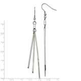 Stainless Steel Dangle Earrings, Lightweight Linear Bar Drop, Minimalist Geometric Style
