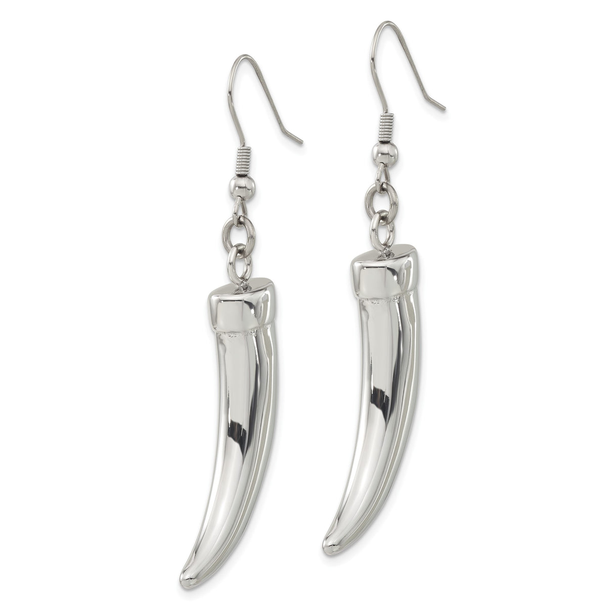 Stainless Steel Dangle Earrings with Claw Pendants, Tribal Gothic Punk Style