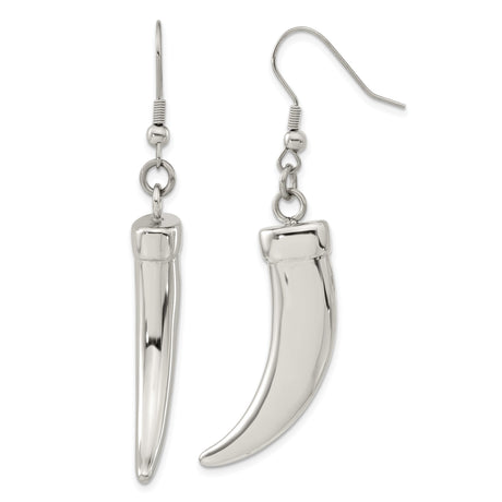 Stainless Steel Dangle Earrings with Claw Pendants, Tribal Gothic Punk Style