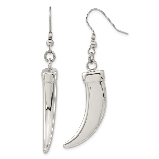 Stainless Steel Dangle Earrings with Claw Pendants, Tribal Gothic Punk Style