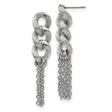 Stainless Steel Dangle Earrings with Braided Links and Chain Tassels, Modern Statement Style