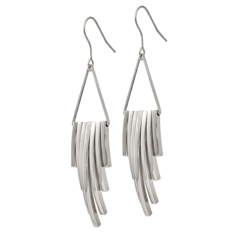 316 Stainless Steel Dangle Earrings with Geometric Vertical Bars, Minimalist Modern Design