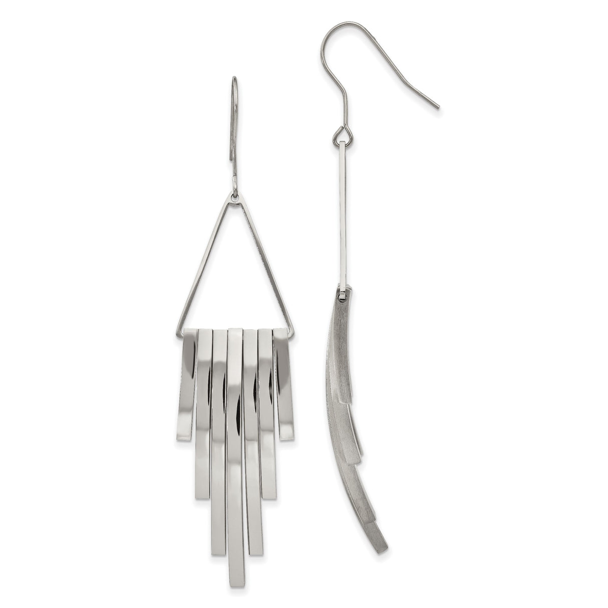 316 Stainless Steel Dangle Earrings with Geometric Vertical Bars, Minimalist Modern Design