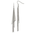 Stainless Steel Dangle Earrings with Multi-Strand Chain Tassels and Geometric Accents