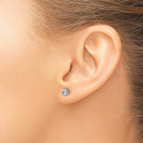 Stainless Steel Bezel Set Clear Crystal Stud Earrings