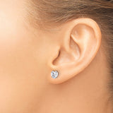 Stainless Steel Heart-Shaped Stud Earrings with Cubic Zirconia, Minimalist Design