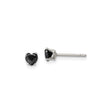 Stainless Steel Heart Stud Earrings with Cubic Zirconia, Gothic Style for Women
