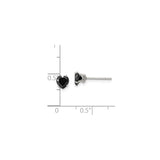 Stainless Steel Heart Stud Earrings with Cubic Zirconia, Prong Set Modern Minimalist Design