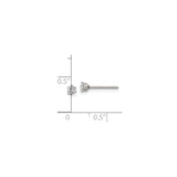 Stainless Steel Stud Earrings with Cubic Zirconia, Round Solitaire, Hypoallergenic Design