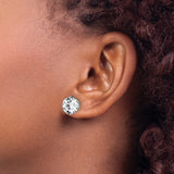 Stainless Steel Stud Earrings with Cubic Zirconia, Six Prong Setting, Minimalist Style