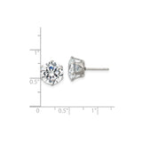Stainless Steel Stud Earrings with Cubic Zirconia, Six Prong Setting, Minimalist Style