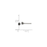 Stainless Steel Stud Earrings with Black Cubic Zirconia, Six-Prong Modern Unisex Design