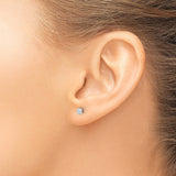 Stainless Steel Stud Earrings with Princess Cut Cubic Zirconia, Modern Minimalist Design