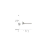 Stainless Steel Stud Earrings with Princess Cut Cubic Zirconia, Modern Minimalist Design