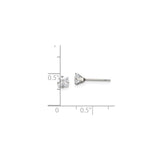 Stainless Steel Stud Earrings with Clear Square Cut Cubic Zirconia, Minimalist Design