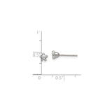Stainless Steel Star-Shaped Stud Earrings with Clear Cubic Zirconia for Women and Girls