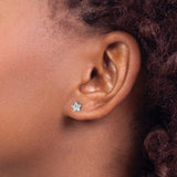 Stainless Steel Star Stud Earrings with Cubic Zirconia, Five Point Design, Hypoallergenic Jewelry
