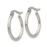 Stainless Steel Hoop Earrings, Polished Silver Tone, Classic Minimalist Unisex Design