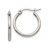 Stainless Steel Hoop Earrings, Polished Silver Tone, Classic Minimalist Unisex Design