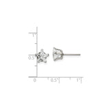 Stainless Steel Star Earrings with Cubic Zirconia Center, Minimalist Celestial Studs for Women