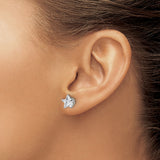 Stainless Steel Star Stud Earrings with Cubic Zirconia, Minimalist Hypoallergenic Design