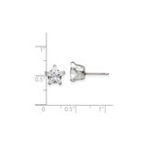Stainless Steel Star Stud Earrings with Cubic Zirconia, Minimalist Hypoallergenic Design