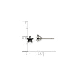 Stainless Steel Star Shaped Stud Earrings with Cubic Zirconia Centerpiece