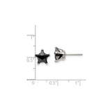 Stainless Steel Star Stud Earrings with Cubic Zirconia, Celestial Unisex Design