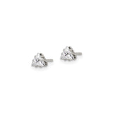 Stainless Steel Triangle Stud Earrings with Cubic Zirconia, Minimalist Geometric Design