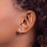 Stainless Steel Triangle Stud Earrings with Cubic Zirconia, Minimalist Geometric Design