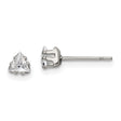 Stainless Steel Triangle Stud Earrings with Cubic Zirconia, Minimalist Geometric Design