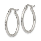 Stainless Steel Hoop Earrings with Latch Back Closure, Polished Finish, Unisex Design