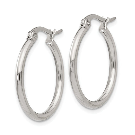 Stainless Steel Hoop Earrings with Latch Back Closure, Polished Finish, Unisex Design