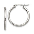 Stainless Steel Hoop Earrings with Latch Back Closure, Polished Finish, Unisex Design