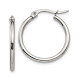 Stainless Steel Hoop Earrings with Latch Back Closure, Polished Finish, Unisex Design