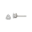 Stainless Steel Triangle Stud Earrings with Cubic Zirconia, Minimalist Geometric Design