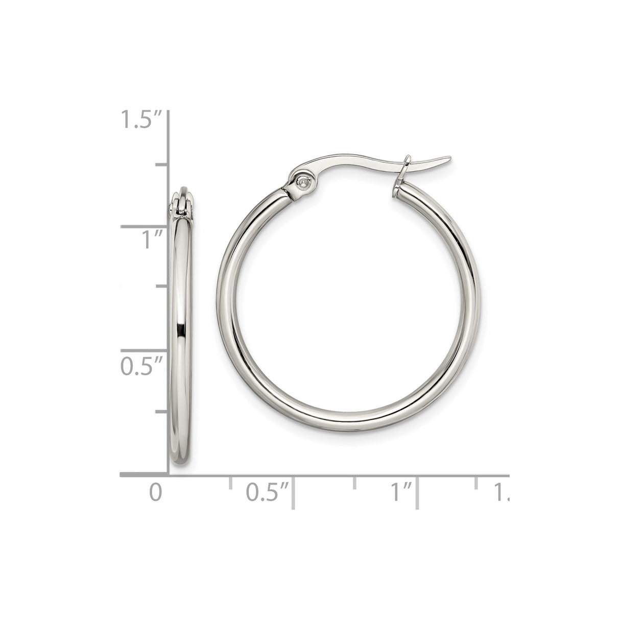 316 Stainless Steel Hoop Earrings, Polished Minimalist Unisex Design, Hypoallergenic and Durable