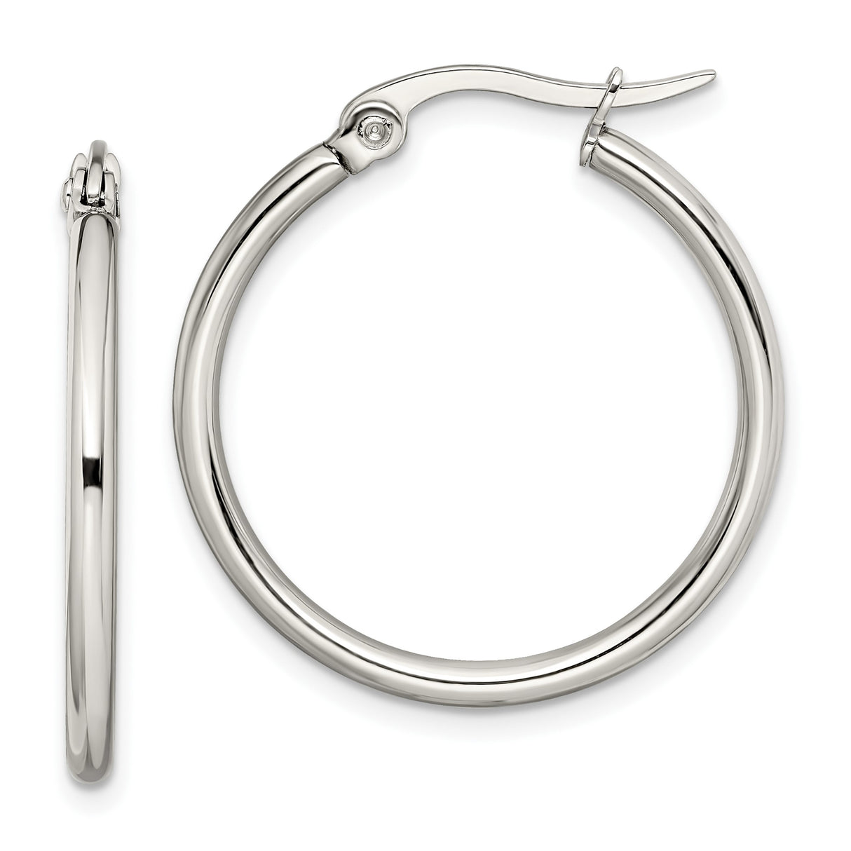 316 Stainless Steel Hoop Earrings, Polished Minimalist Unisex Design, Hypoallergenic and Durable