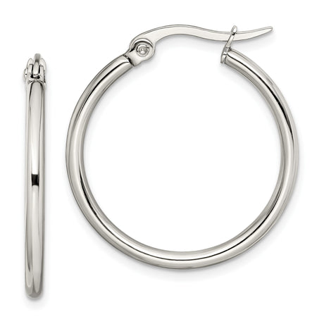 316 Stainless Steel Hoop Earrings, Polished Minimalist Unisex Design, Hypoallergenic and Durable