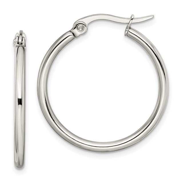 316 Stainless Steel Hoop Earrings, Polished Minimalist Unisex Design, Hypoallergenic and Durable