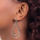Stainless Steel Teardrop Dangle Earrings with Double Loop Design, Modern Minimalist Style