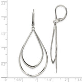 Stainless Steel Teardrop Dangle Earrings with Double Loop Design, Modern Minimalist Style