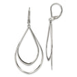 Stainless Steel Teardrop Dangle Earrings with Double Loop Design, Modern Minimalist Style