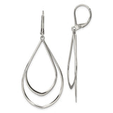 Stainless Steel Teardrop Dangle Earrings with Double Loop Design, Modern Minimalist Style